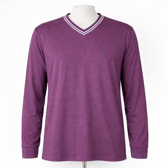 Tartan & Blu Russell Simmons Other - Tartan & Blu Russell Simmons Mens Long Sleeve V Neck T Shirt Purple S Y2K Preppy